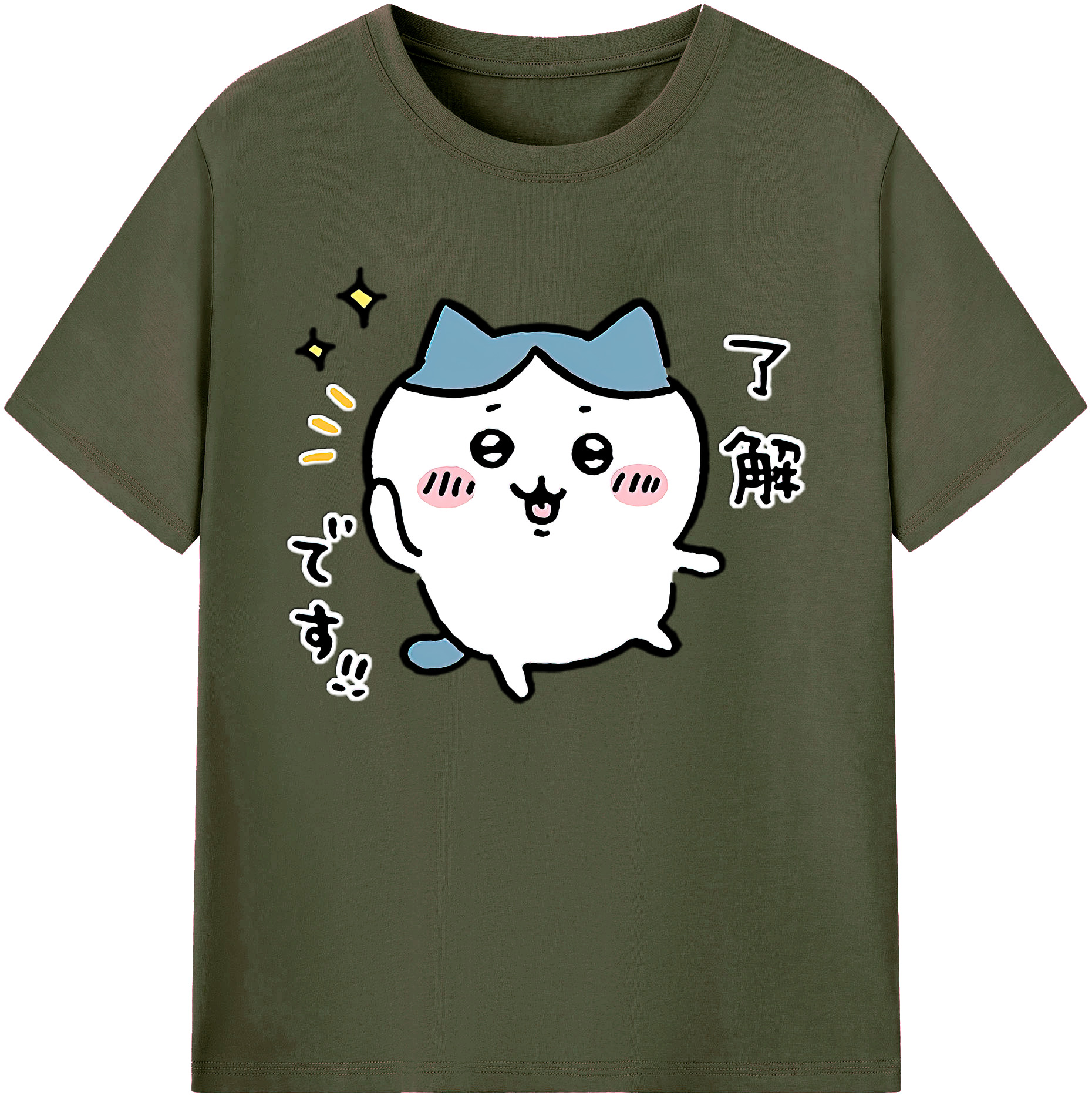 （画像用） ちいかわ ハチワレ Chii-kawa hachiware 綿100％ メンズ半袖Tシャツ｜肌触りやわらか＆通気性